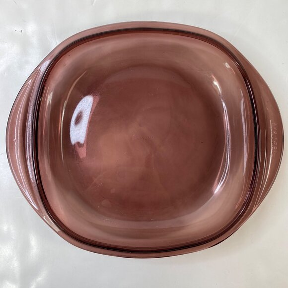 Pyrex Glass Replacement Lid Only Cranberry Vision Casserole Vintage 1.5 Quart - Picture 2 of 11